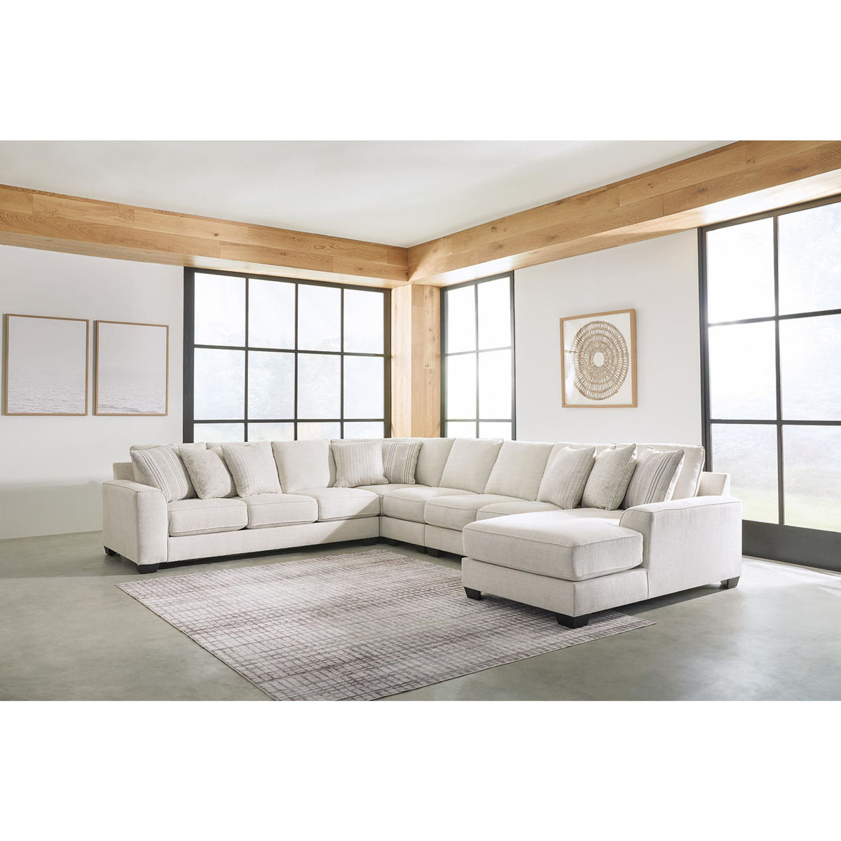 Lerenza-Exclusive 5 Piece Sectional with Chaise - Birch - Right