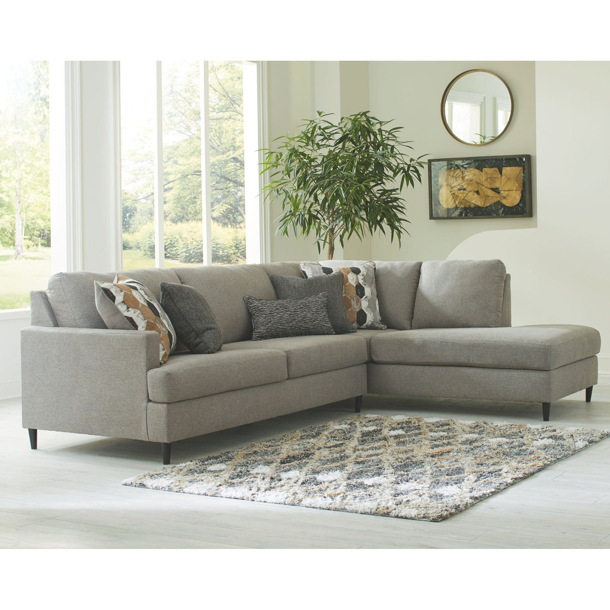 Santasia-Exclusive 2 Piece Sectional with Chaise - Granite - Right